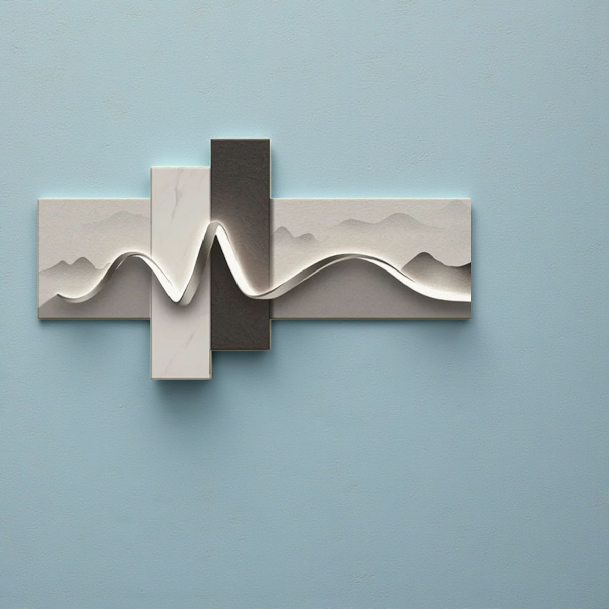 Modern LED Wall Art Lamp, Abstract Mountain Wave Light Panel
