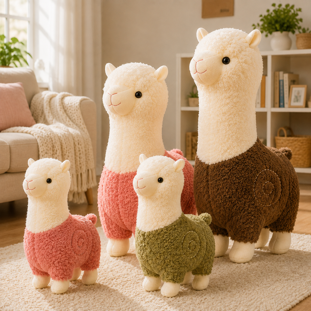 Standing alpaca plush colors lifestyle