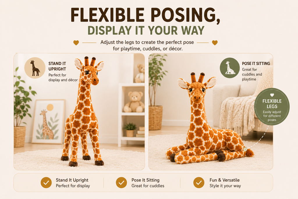 Large Giraffe Plush Toy, Stuffed Animal, Nursery Decor, 5 Sizes