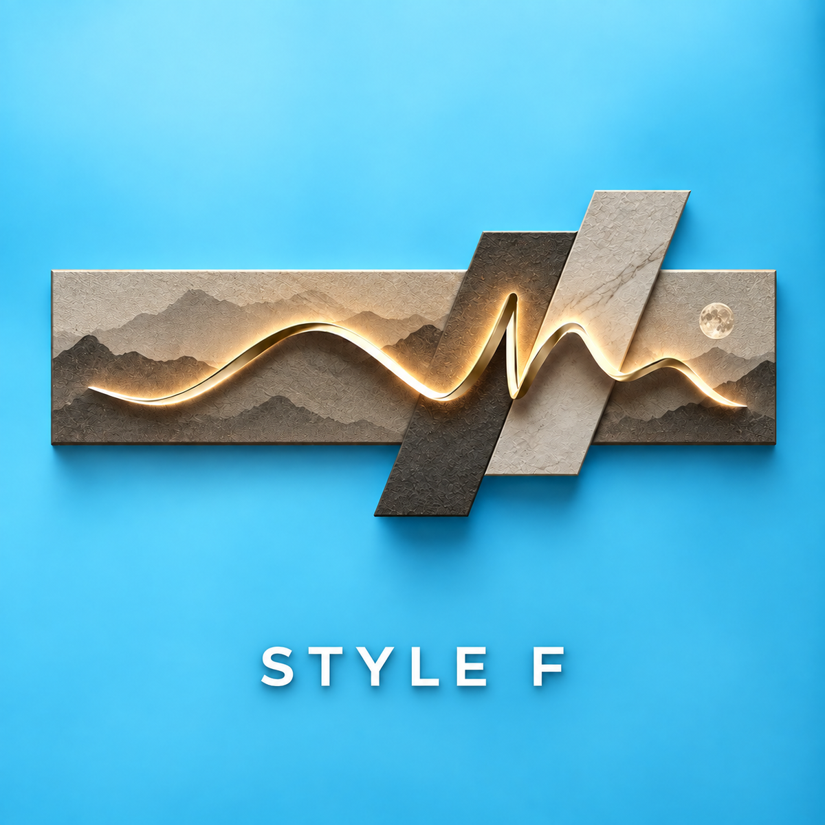 Modern LED Wall Art Lamp, Abstract Mountain Wave Light Panel