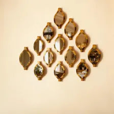 12pcs Gold Teardrop Wall Mirror Set, Luxury Decorative Accent Mirrors