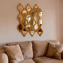 12pcs Gold Teardrop Wall Mirror Set, Luxury Decorative Accent Mirrors