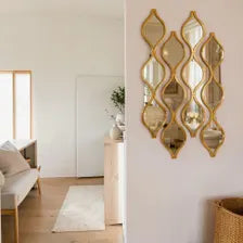 12pcs Gold Teardrop Wall Mirror Set, Luxury Decorative Accent Mirrors
