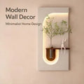 Modern LED Wall Art Light with Glass Vase Shelf, Nordic Minimalist Decorative Wall Lamp
