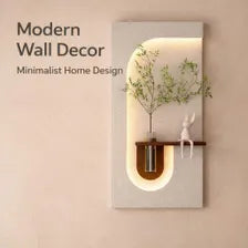 Modern LED Wall Art Light with Glass Vase Shelf, Nordic Minimalist Decorative Wall Lamp