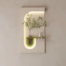 Modern LED Wall Art Light with Glass Vase Shelf, Nordic Minimalist Decorative Wall Lamp