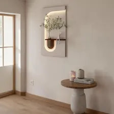 Modern LED Wall Art Light with Glass Vase Shelf, Nordic Minimalist Decorative Wall Lamp