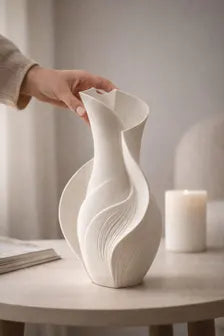 Modern Sculptural Vase Minimalist Ceramic Decor Scandinavian Home Accent
