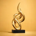 Abstract Gold Sculpture Modern Decor, Office Desk Statue, Unique Home Accent