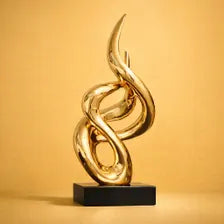 Abstract Gold Sculpture Modern Decor, Office Desk Statue, Unique Home Accent
