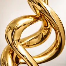 Abstract Gold Sculpture Modern Decor, Office Desk Statue, Unique Home Accent