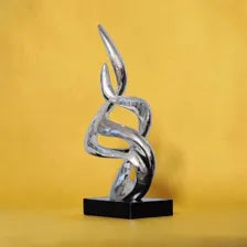 Abstract Gold Sculpture Modern Decor, Office Desk Statue, Unique Home Accent