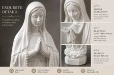 White Resin Christian Statue Set, Catholic Home Decor, Prayer Room Gift