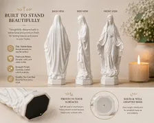 White Resin Christian Statue Set, Catholic Home Decor, Prayer Room Gift