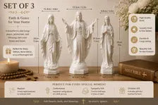 White Resin Christian Statue Set, Catholic Home Decor, Prayer Room Gift