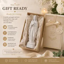 White Resin Christian Statue Set, Catholic Home Decor, Prayer Room Gift