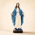 Virgin Mary Statue, Blue and White Catholic Figurine for Prayer Decor