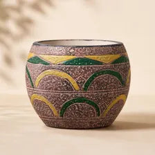 Southwest Ceramic Planter Pot, Textured Indoor Outdoor Succulent Planter