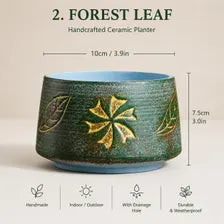 Southwest Ceramic Planter Pot, Textured Indoor Outdoor Succulent Planter