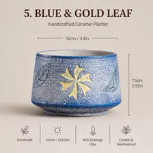 Southwest Ceramic Planter Pot, Textured Indoor Outdoor Succulent Planter