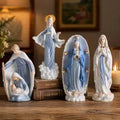 Catholic Statue Set Christian Home Decor Jesus Mary Figurines Religious Shelf Display