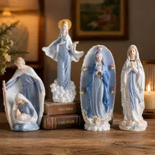 Catholic Statue Set Christian Home Decor Jesus Mary Figurines Religious Shelf Display