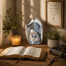 Catholic Statue Set Christian Home Decor Jesus Mary Figurines Religious Shelf Display