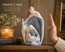 Catholic Statue Set Christian Home Decor Jesus Mary Figurines Religious Shelf Display