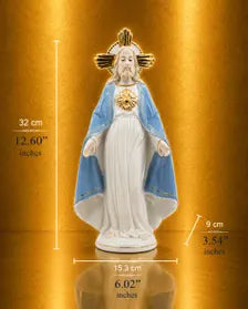 Catholic Statue Set Christian Home Decor Jesus Mary Figurines Religious Shelf Display