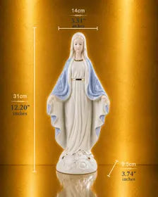 Catholic Statue Set Christian Home Decor Jesus Mary Figurines Religious Shelf Display