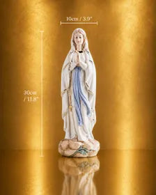 Catholic Statue Set Christian Home Decor Jesus Mary Figurines Religious Shelf Display