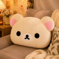 Bear Plush Pillow Cozy Room Cushion Kawaii Bedroom Decor