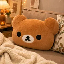 Bear Plush Pillow Cozy Room Cushion Kawaii Bedroom Decor
