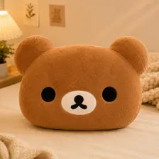 Bear Plush Pillow Cozy Room Cushion Kawaii Bedroom Decor