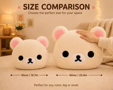Bear Plush Pillow Cozy Room Cushion Kawaii Bedroom Decor