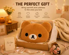 Bear Plush Pillow Cozy Room Cushion Kawaii Bedroom Decor