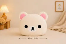 Bear Plush Pillow Cozy Room Cushion Kawaii Bedroom Decor