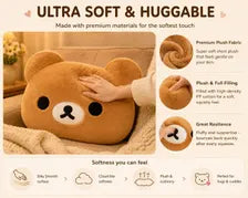 Bear Plush Pillow Cozy Room Cushion Kawaii Bedroom Decor