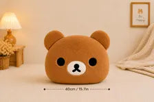 Bear Plush Pillow Cozy Room Cushion Kawaii Bedroom Decor
