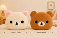 Bear Plush Pillow Cozy Room Cushion Kawaii Bedroom Decor
