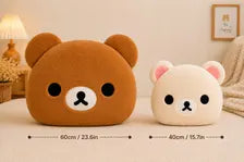 Bear Plush Pillow Cozy Room Cushion Kawaii Bedroom Decor