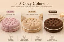 Cookie Plush Floor Seat Soft Chair Pad Cozy Room Decor Kawaii Biscuit Cushion