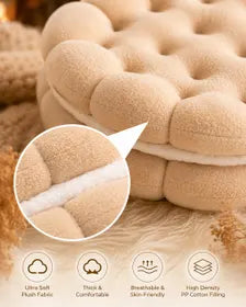 Cookie Plush Floor Seat Soft Chair Pad Cozy Room Decor Kawaii Biscuit Cushion