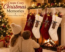 Personalized Christmas Stocking Knit Holiday Mantel Decor Family Fireplace Stockings Set