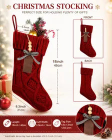 Personalized Christmas Stocking Knit Holiday Mantel Decor Family Fireplace Stockings Set