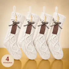 Personalized Christmas Stocking Knit Holiday Mantel Decor Family Fireplace Stockings Set