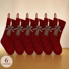 Personalized Christmas Stocking Knit Holiday Mantel Decor Family Fireplace Stockings Set