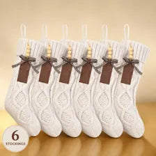 Personalized Christmas Stocking Knit Holiday Mantel Decor Family Fireplace Stockings Set