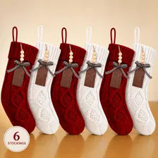 Personalized Christmas Stocking Knit Holiday Mantel Decor Family Fireplace Stockings Set