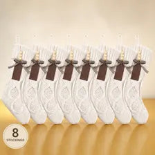 Personalized Christmas Stocking Knit Holiday Mantel Decor Family Fireplace Stockings Set